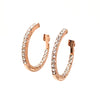 Round Crystal Hoops in Rose Gold