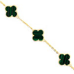 Green Five Clover Bracelet