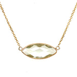 14K Gold Oval Peridot Necklace