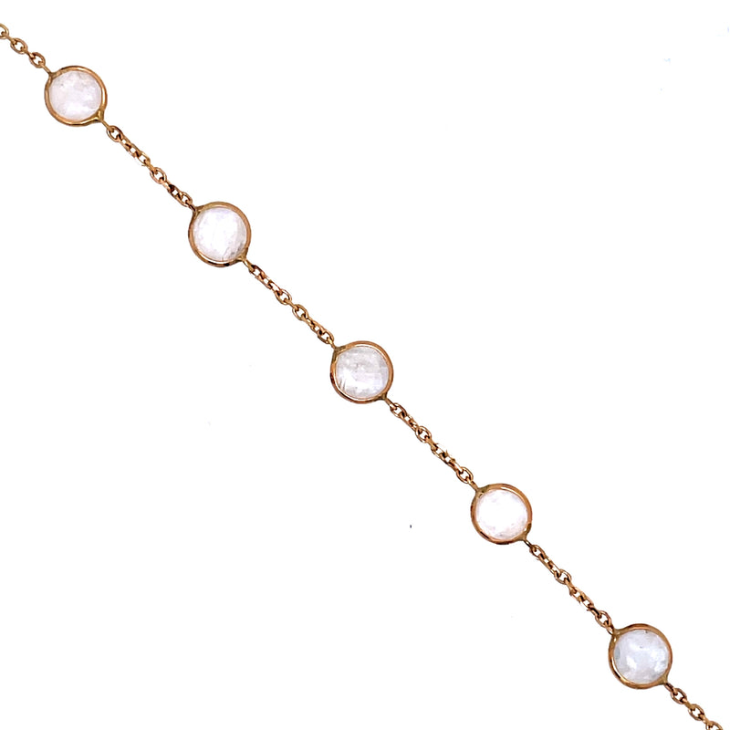 14K Gold Moonstone Bracelet