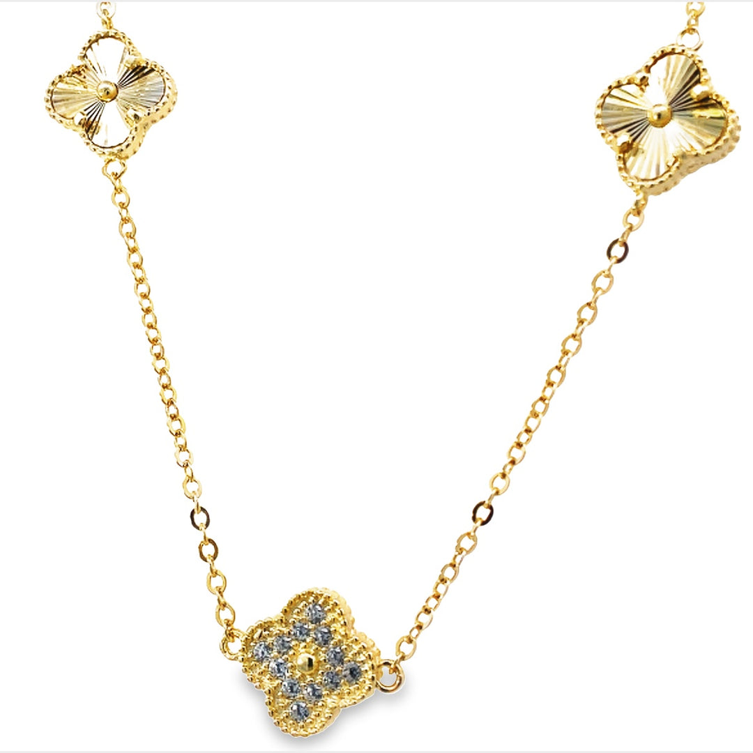 Gold Seven Clover Necklace