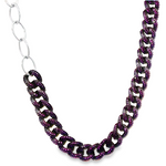 Pink Studded Oval Chain Necklace