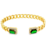 Emerald Curb Chain Cuff bracelet
