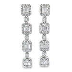 Bridal Baguette Diamond Earrings