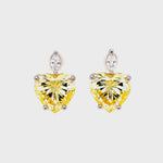 Yellow Heart Shaped Earrings