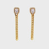 Gold Chain Earrings with Cubic Zirconia