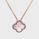 14K Rose Gold Clover Necklace