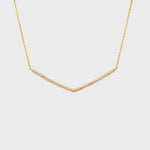 Simple V Shaped Bar Necklace in Gold