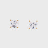 14k Square Gold Stud Earrings