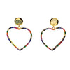Dangling Rainbow Heart Earrings