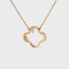 14K Gold Medium Mother-of-Pearl Clover Necklace
