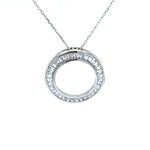 Circle Baguette Pendant Necklace