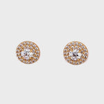 14K Gold Pave Stud with Cubic Zirconia