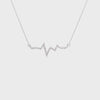 14K White Golf Diamond Heartbeat Necklace