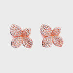 CZ Flower Earrings in Rose Gold