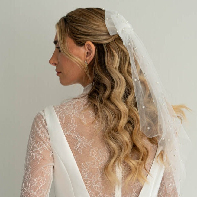The Emily - Tulle Bow With Pearls