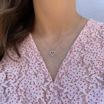 14K White Gold Diamond Cutout Heart Necklace