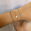 14K Gold Turquoise Clover Bracelet