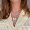 Link Necklace With Textured Butterfly