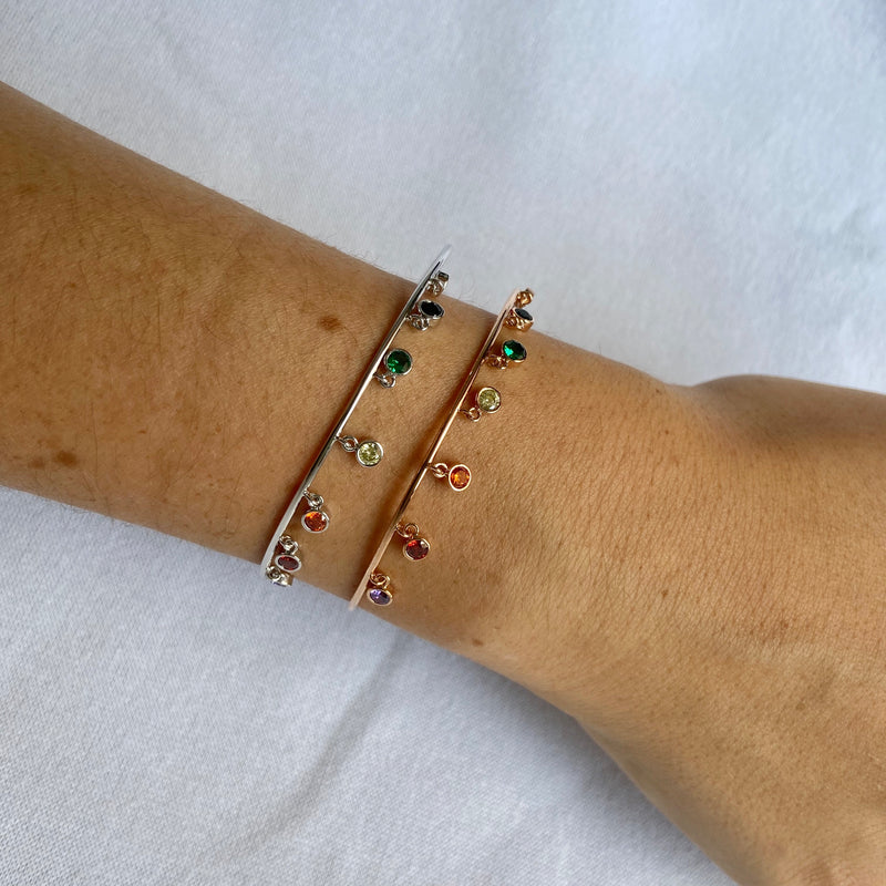 Rainbow Charm Bracelet in Rose Gold