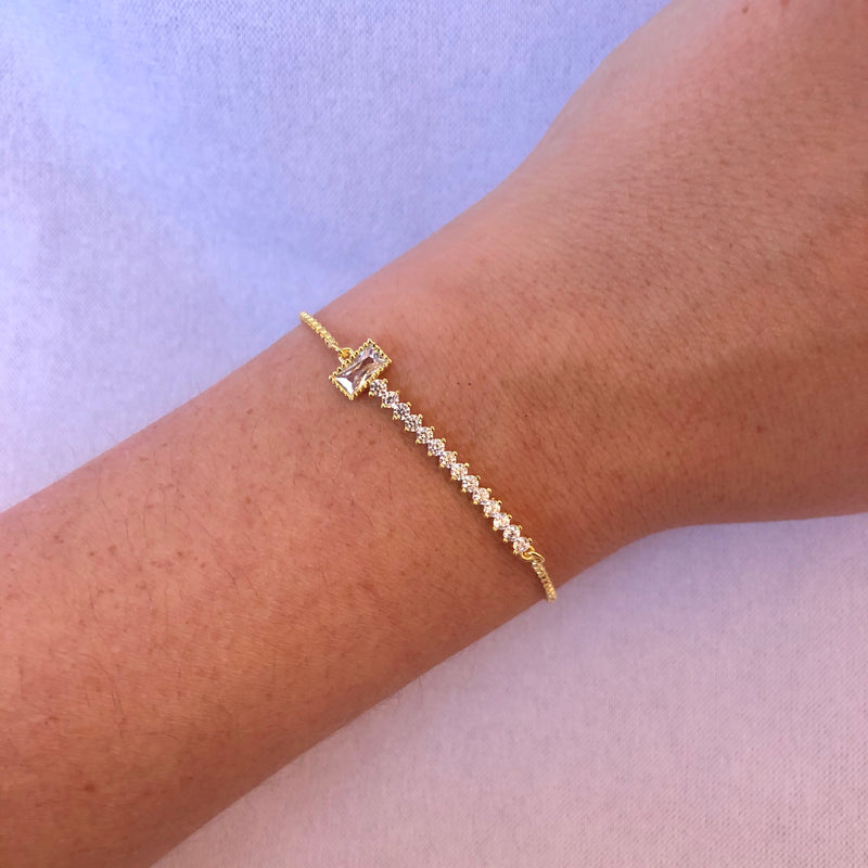 Bar & Baguette Bolo Bracelet