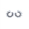 Crystal & Pearl Open Circle Earrings