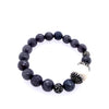 Gray Bead & Swarovski Crystal Stretch Bracelet