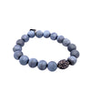 Silver Bead & Swarovski Crystal Ball Stretch Bracelet