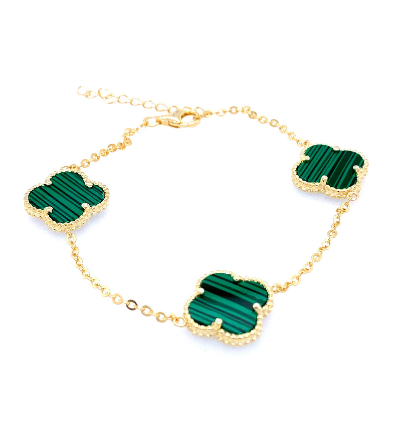 Green Three Clover Bracelet