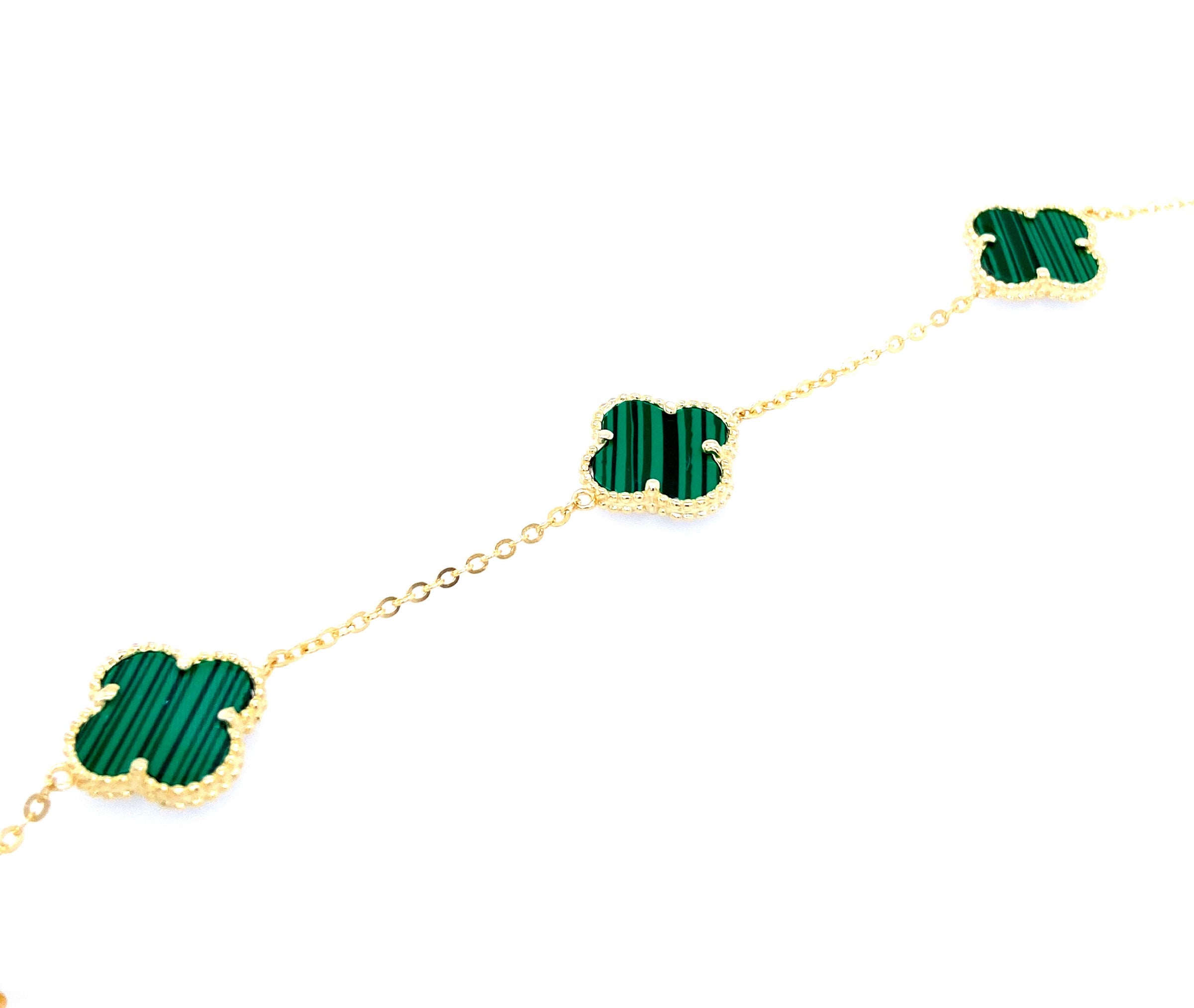 Green Three Clover Bracelet in Silver – picntell