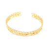 Figaro & Curb Link Two Row Cuff Bracelet