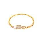 Lock & Key Beaded Stretch Bracelet