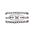 Cable Chain Wraparound Bracelet With Butterfly Center