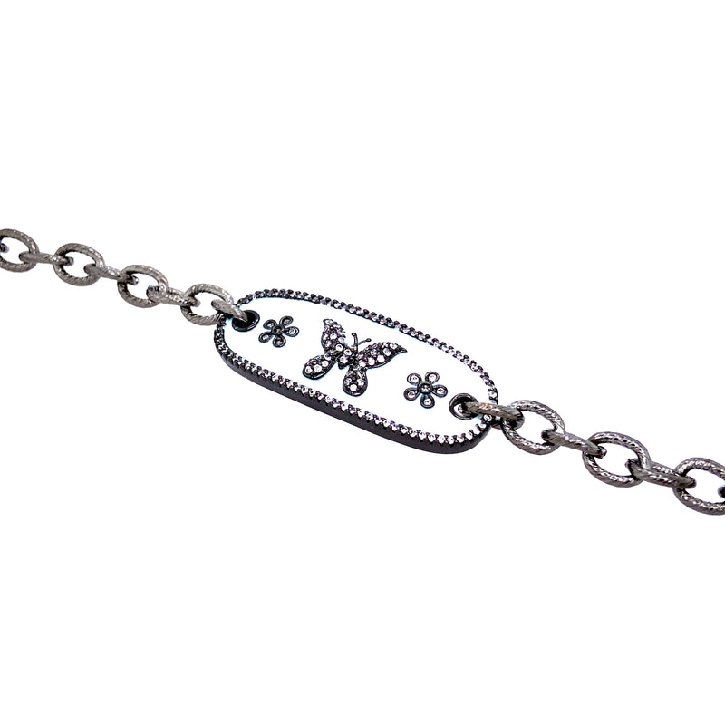 Cable Chain Wraparound Bracelet With Butterfly Center