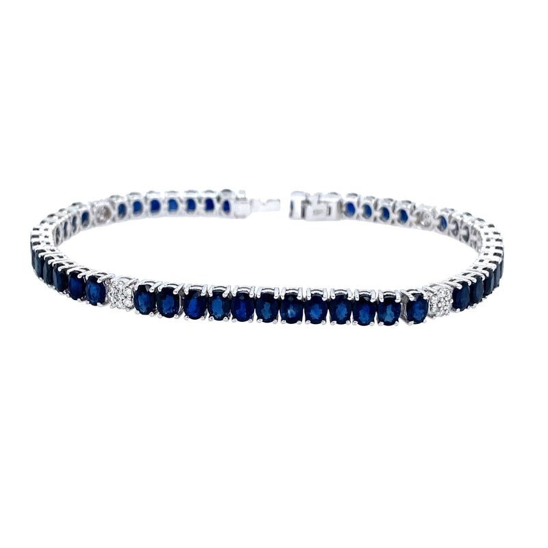 Sapphire And Diamond Tennis Bracelet