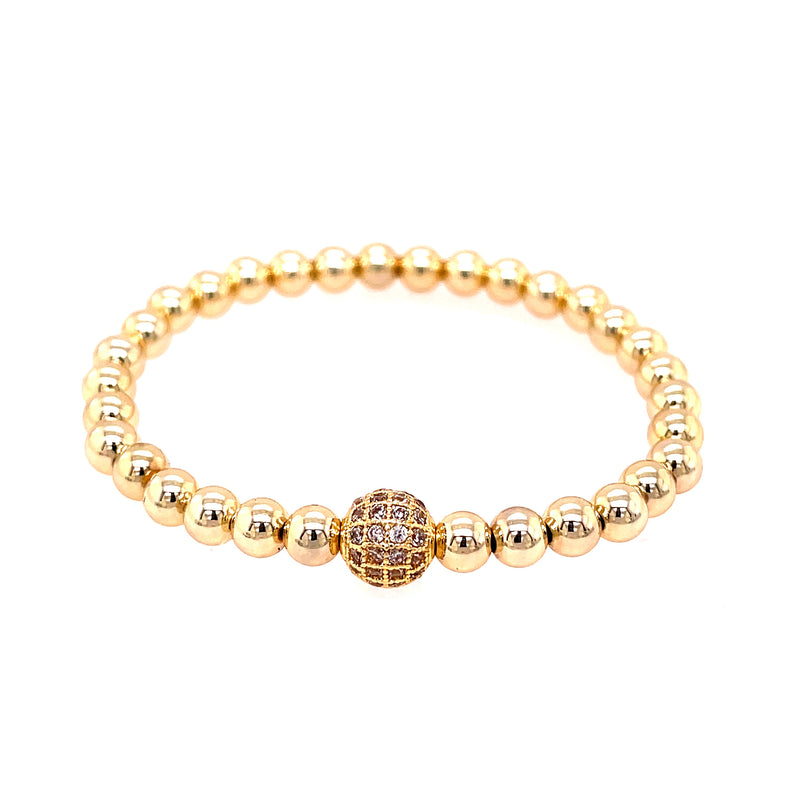 Small Beaded Crystal Ball Bracelet