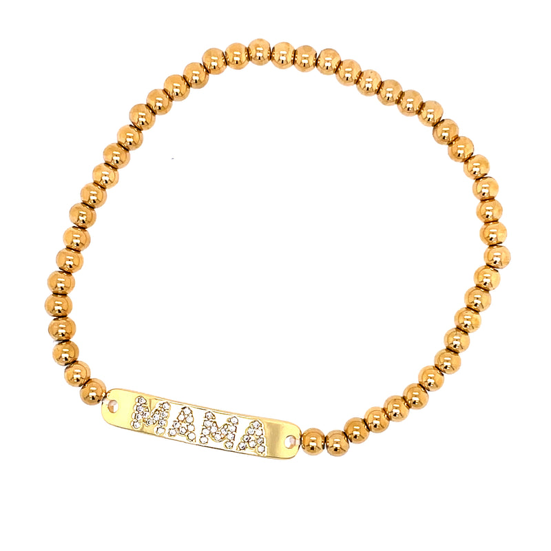 Gold Beaded Mama Bracelet
