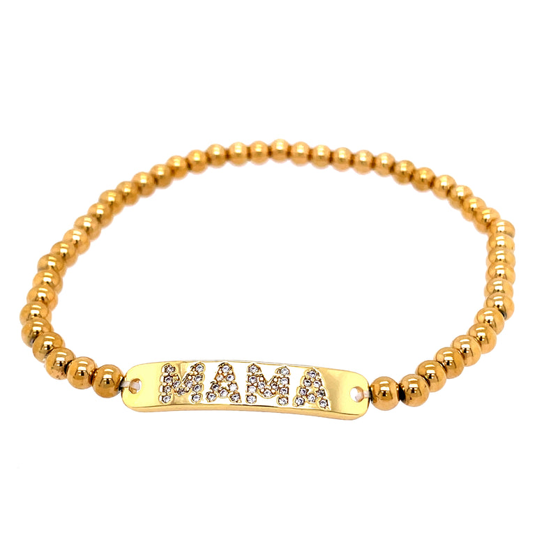 Gold Beaded Mama Bracelet