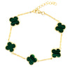Green Five Clover Bracelet