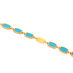 14K Turquoise Cushion Cut Bracelet