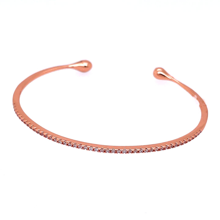 Pave Cubic Zirconia Bangle in Rose Gold