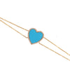14K Double Chain Turquoise Heart Bracelet