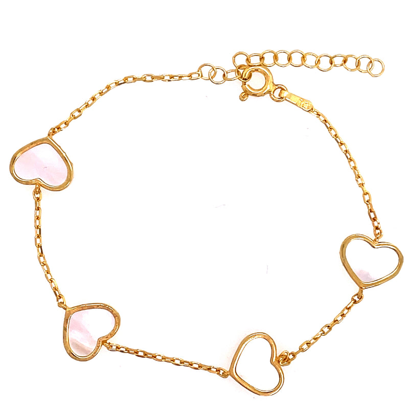 Dainty Mother-Of-Pearl Heart Bracelet