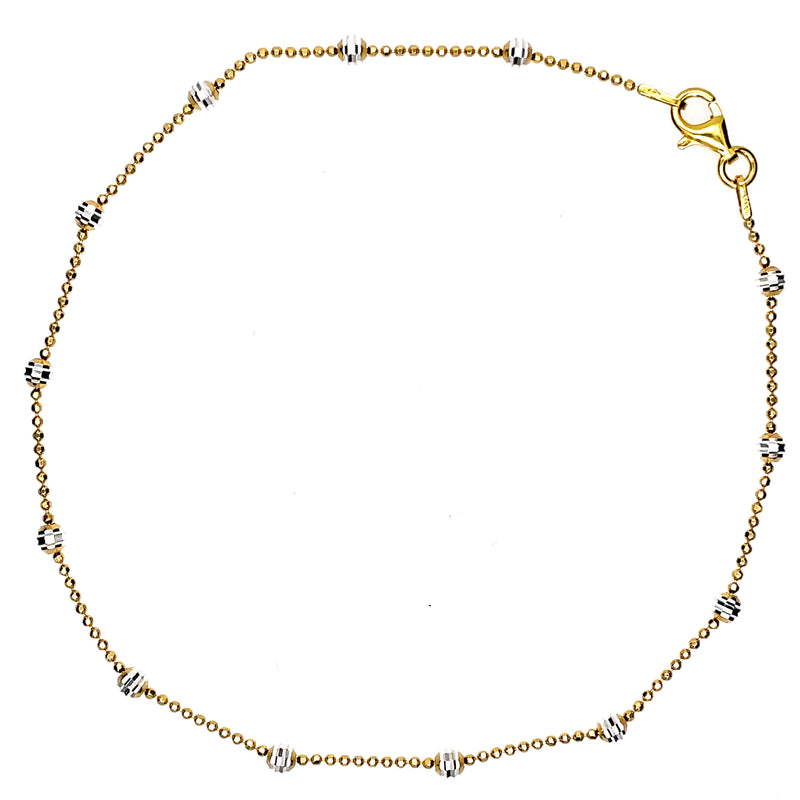 Diamond Cut Ball Anklet