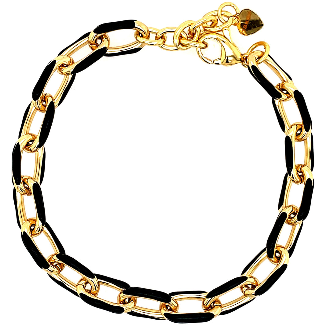 Black & Gold Paperclip Bracelet