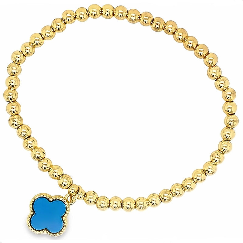 Turquoise Clover Charm Bracelet