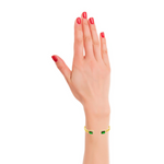 Emerald Curb Chain Cuff bracelet