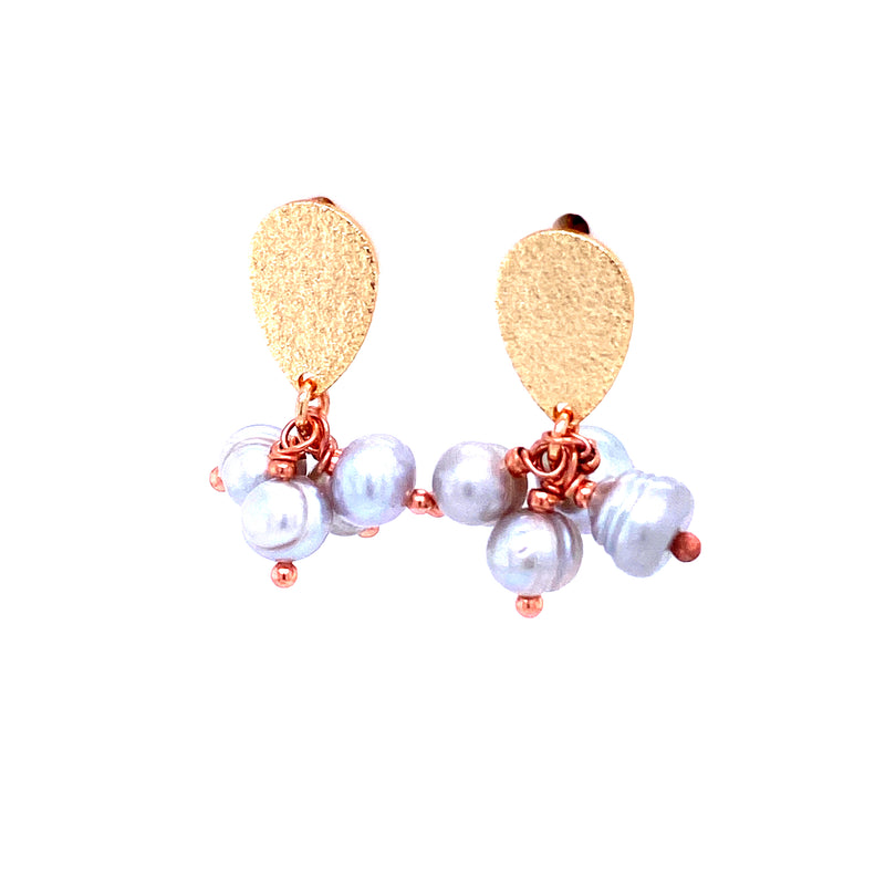 Mini Cluster Fresh Water pearl Earrings