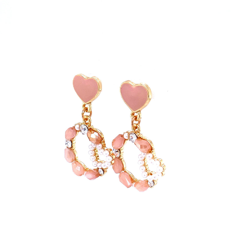 Beaded Heart Earrings