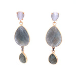 Labradorite Three Stone Earrings